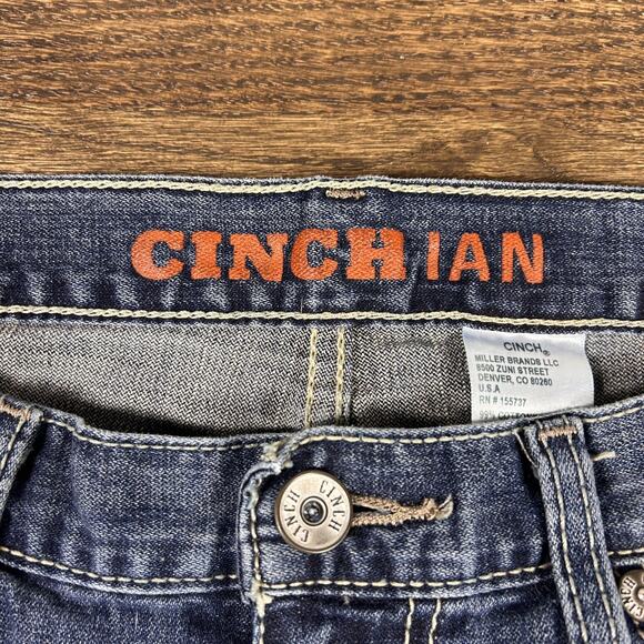 Cinch Jeans Mens 32x38 Blue Ian MB53436 001 Bootcut Stretch Denim Western Cowboy - Picture 2 of 11